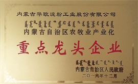 內蒙古自治區重點(diǎn)龍頭企業(yè)牌匾